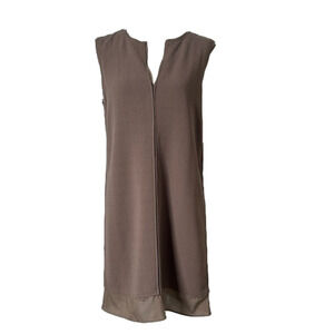 Carmen Marc Valvo Brown Sleeveless Dress
